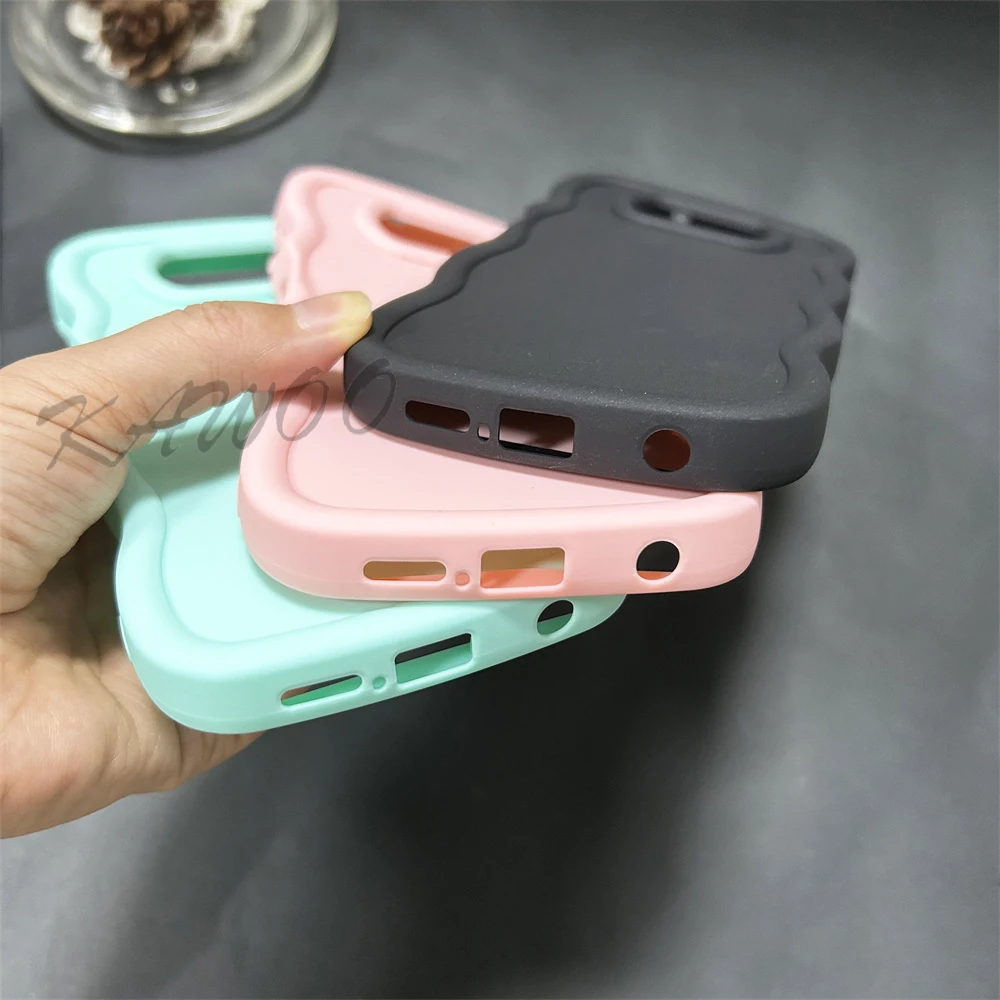 Poco X3 Pro Case Macaron Colors Curly Frame Soft TPU Cover For Xiaomi Poco X3 NFC Wavy Bumper Slim Shockproof Phone Capa Coque