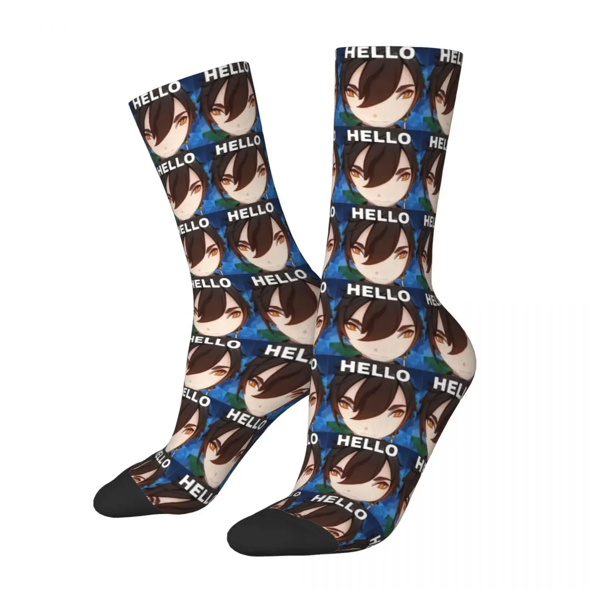 Genshin Impact Chibi Assemble Unisex Winter Socks Cycling Happy Socks Street Style Crazy Sock