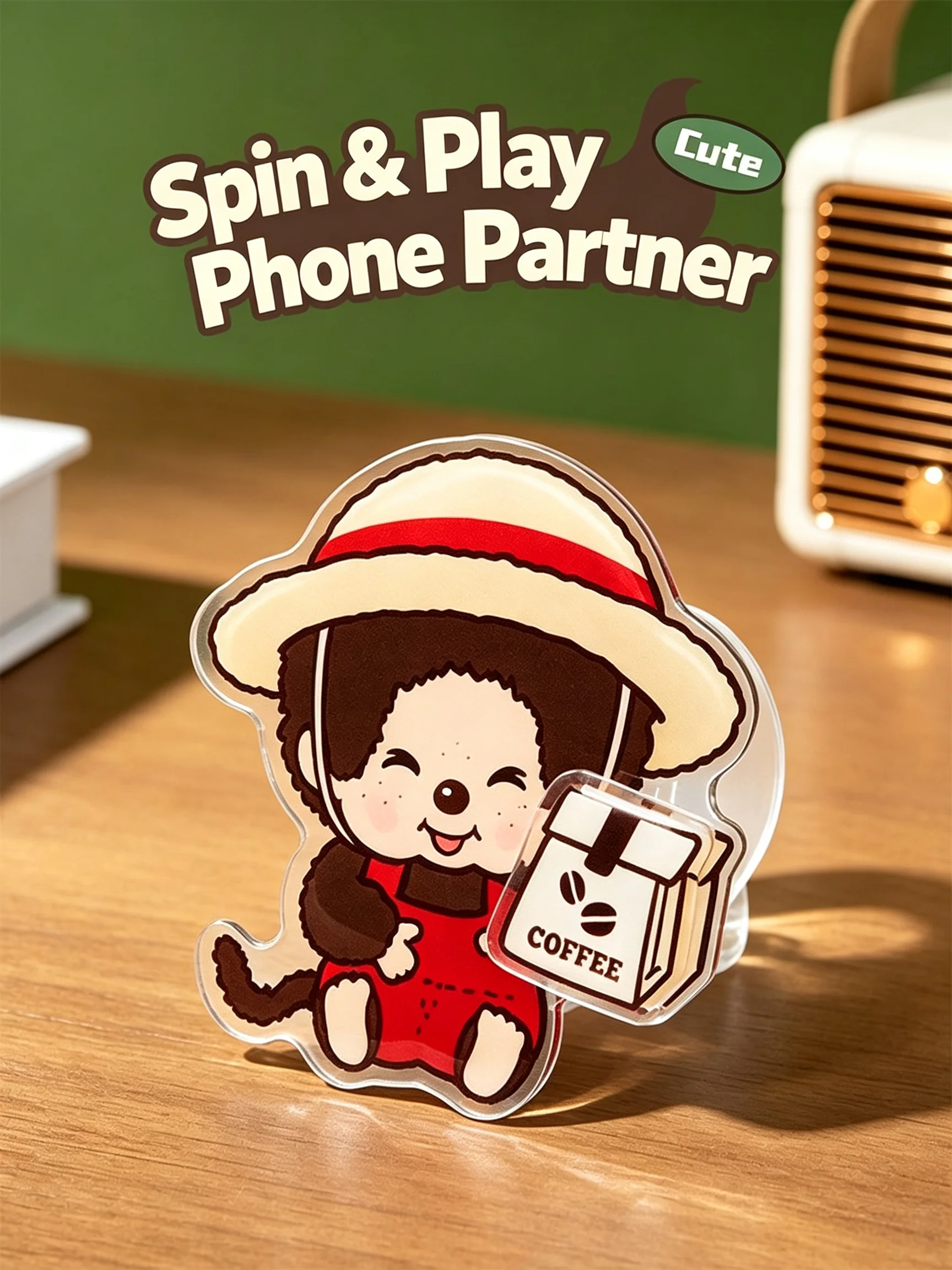 Pop Socket Grip - Kawaii Monchhichi Coffee Farm Series Rotating