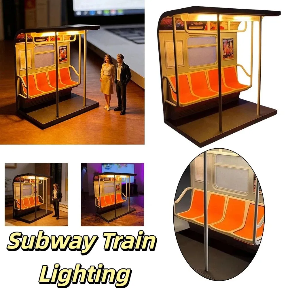 LED Night Light Subway Train Light Unique Design Desk Decor Retro LED Car Model Creative Design 3D Printing Subway Train Lamp