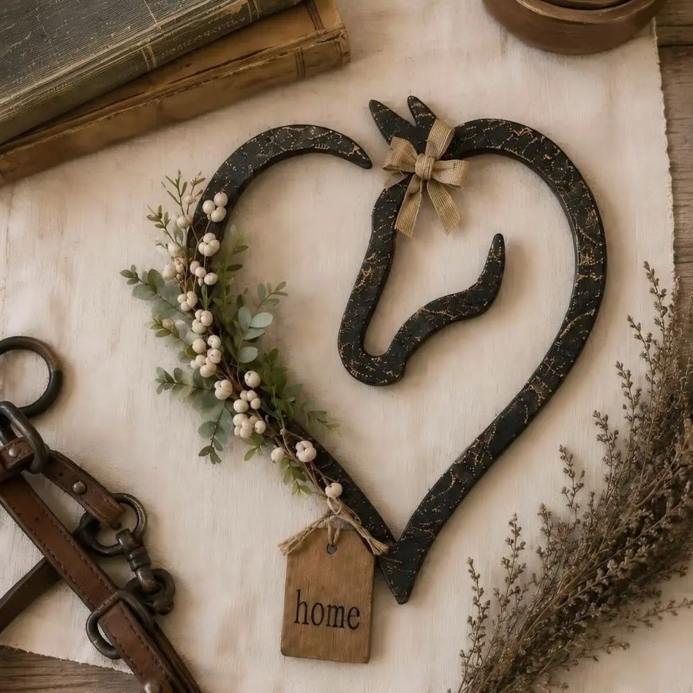 Wooden Hanging Heart Wall Decor Rustic Style Aesthetic Ornament For Home Bedroom Living Room Decorative Pieces