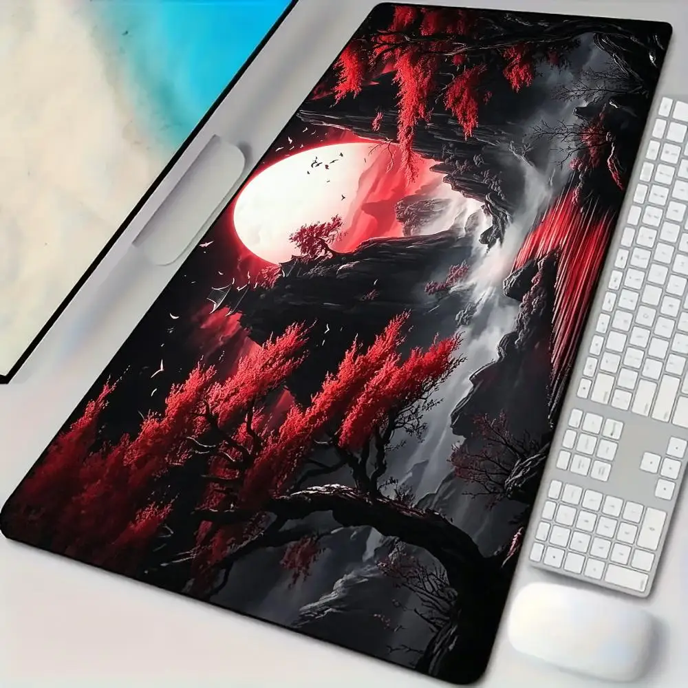 Giant Mountain and Full Moon Mouse Pad Desk Mat Large Computer Office Carpet Mousepad Gamer Gaming PC Accessories Keyboard Rug