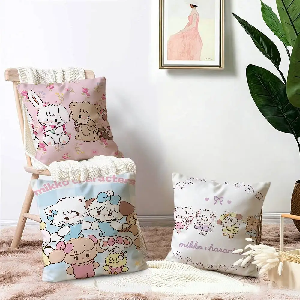 M-Mikko C-Characters Pillow Cushion Cover Pillowcase Living Room Sofa Home Decor Customized