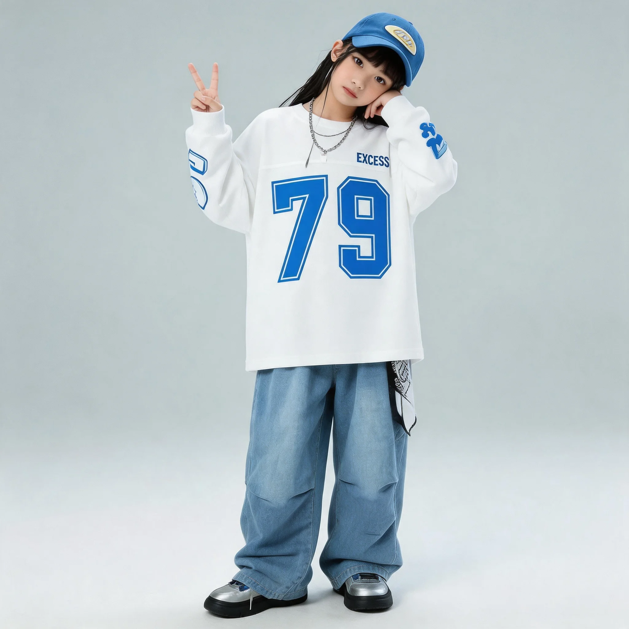 Kids Street Dance Trendy Performance Hoodie Hip Hop Jazz Dancer Digital Brand Clothes