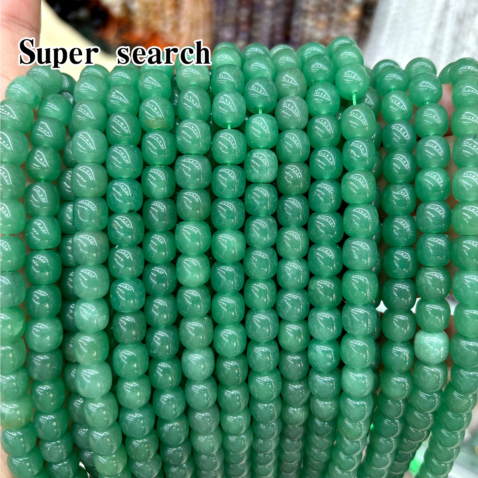 Natural Stone Green Aventurine Apple Shape Bead Smooth Loose Spacer Bead for Jewelry Making DIY Bracelet Necklace Accessory
