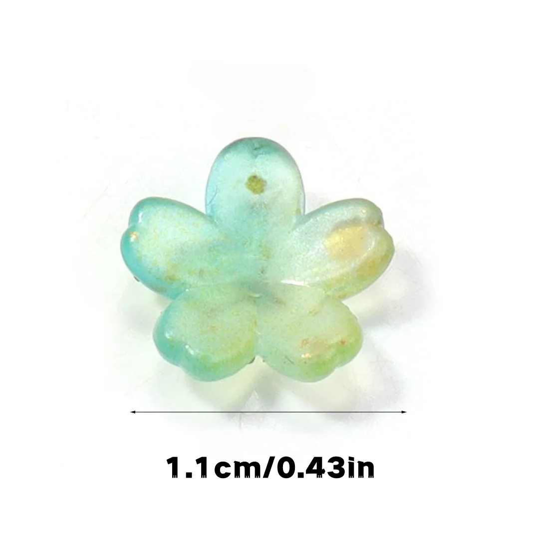 11mm Two Tone Flowers, Acrylic, Gradient, DIY Interval Beads, Loose Beads, Accessories, Festivals, Gifts - Random Color Mixing image 4