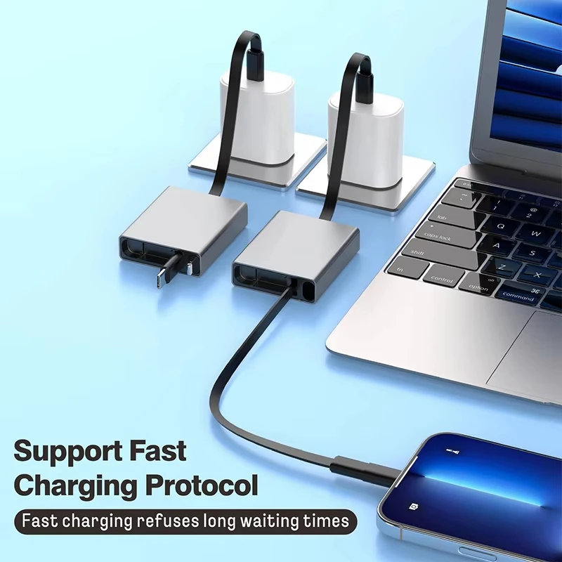 4 in 1 Data Cable USB Type-C Charging & Data Adapter For Mobile Phone Laptop Charger Aluminum Single-pull 60W PD Fast Charging