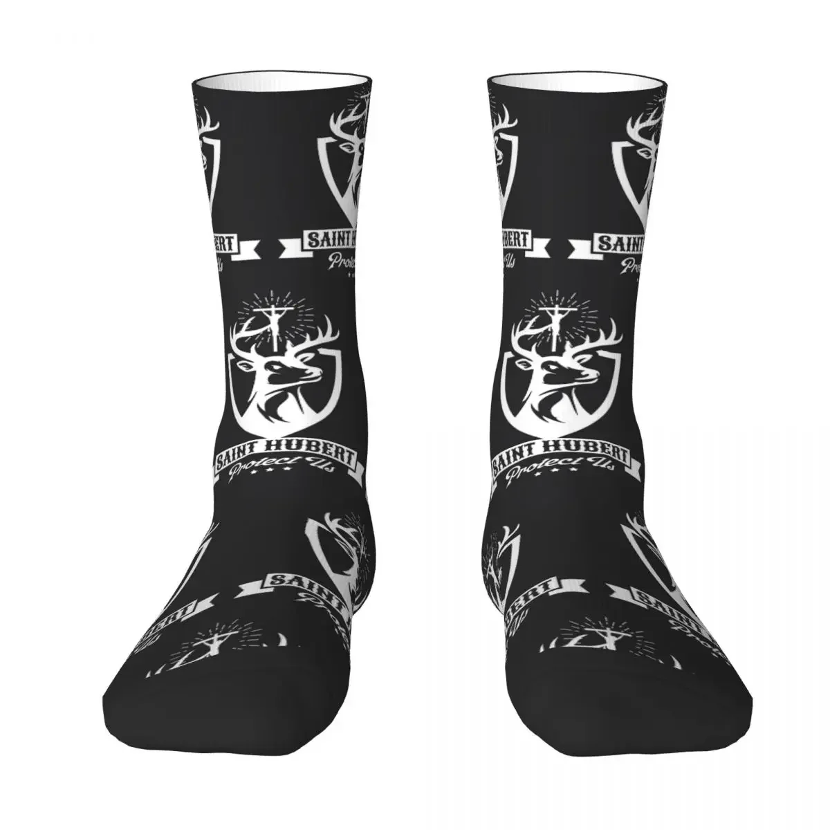 St, Hubert Hubertus Patron Saint Of Hunters Stag Socks Harajuku Quality Stockings All Season Long Socks Accessories for Unisex