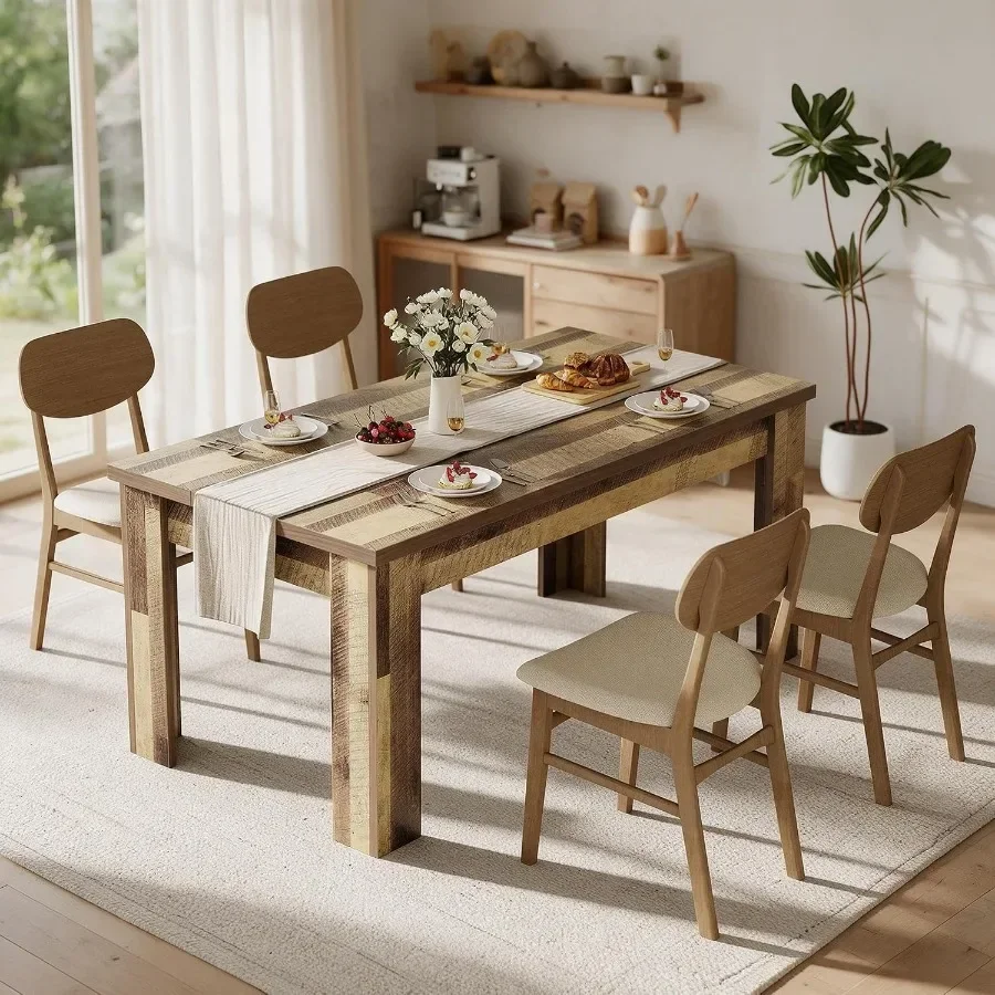 Farmhouse Dining Table, Rustic Rectangle Kitchen Dining Table