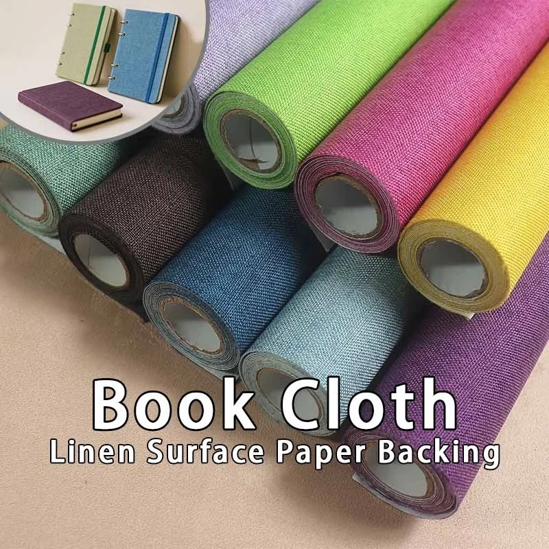 Linen Book Cover Book Binding Cloth for Photo Album Scrapbook Linen Surface Paper Backed Craft Paper Book Protection 40x100cm