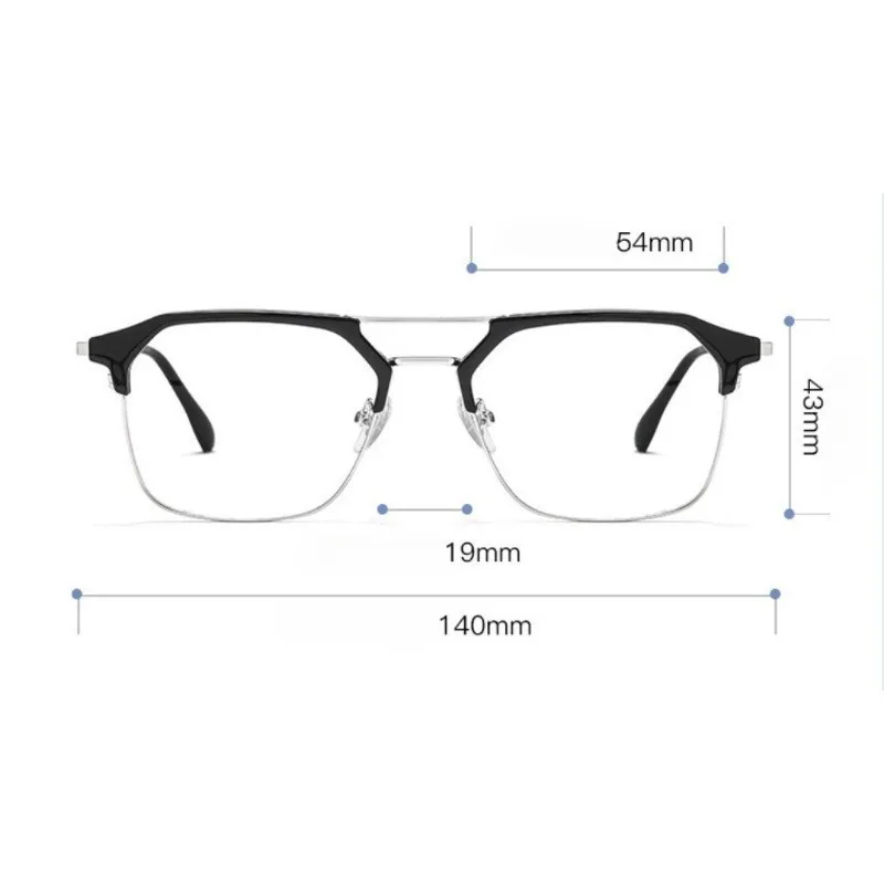 Photochromic Anti Radiation Blue Light Eyeglasses Square Metal Frame Computer Glasses for Women Men Replaceable Lens