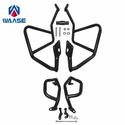 WAASE Lower Upper Engine Bumper Guard Crash Bar Frame Protector For Honda NX400 NX500 NX 400 500 2023 2024 2025