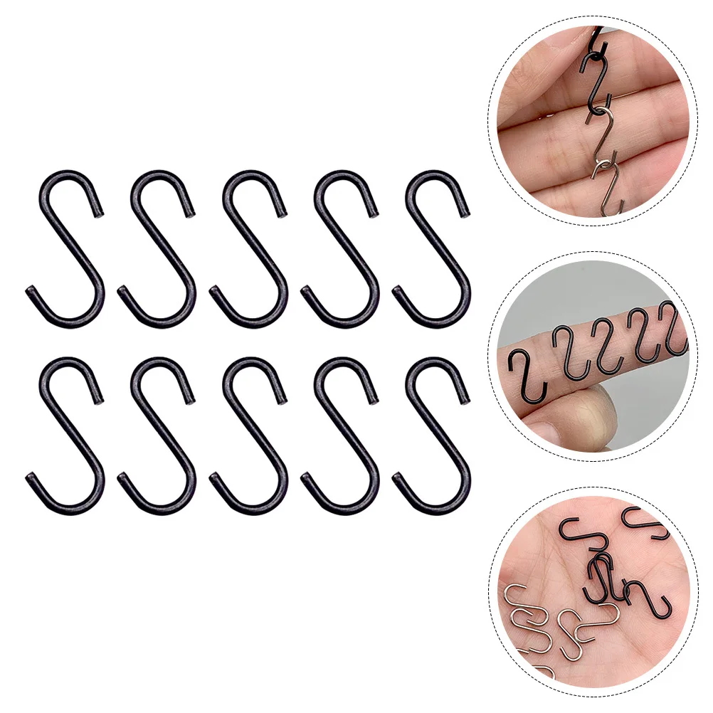 10 ganci in miniatura, leggeri e durevoli, in metallo, da cucina, per asilo, asilo, per casa delle bambole, kit per piccola casa