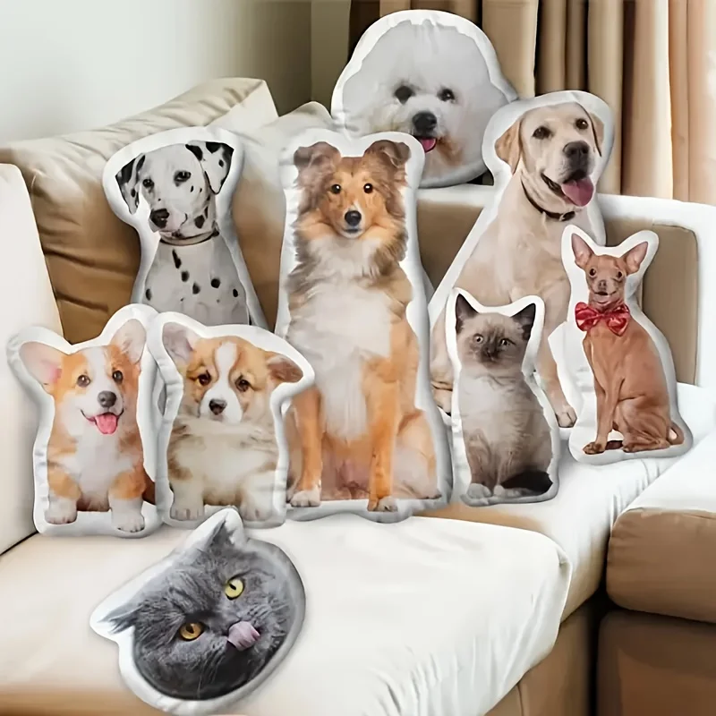New Customized pet pillow with personalized cat and dog face design