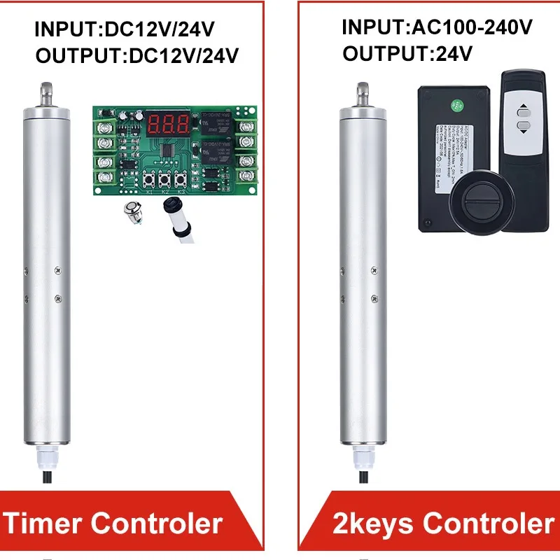 100mm Stroke Electric Linear Actuator Kit Set With RF Motor Controller And Bracket 433hz Remote 24V 800N 80KG  IP65 Waterproof