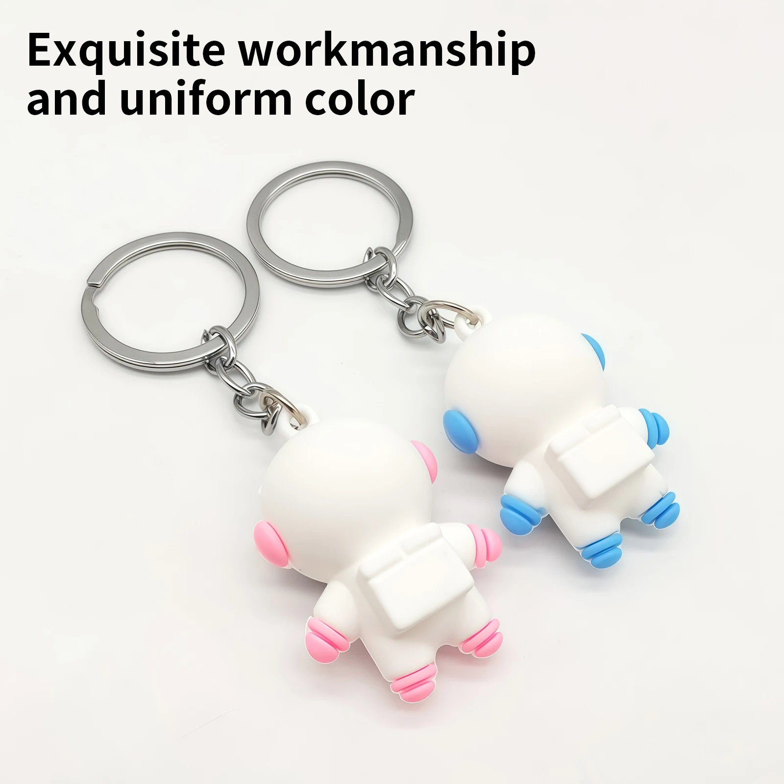 Astronaut Keychain – Cute Cartoon Spaceman Soft Silicone Keyring for Girls & Couples | Playful Bag Charm Gift