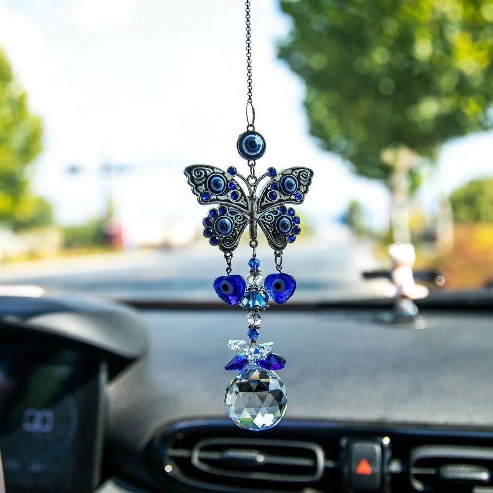Rhinestone Devil Eye Suncatcher Rainbow Maker Butterfly Sun Catcher Pendant Ornaments Crystal Balls Sunlight Catcher