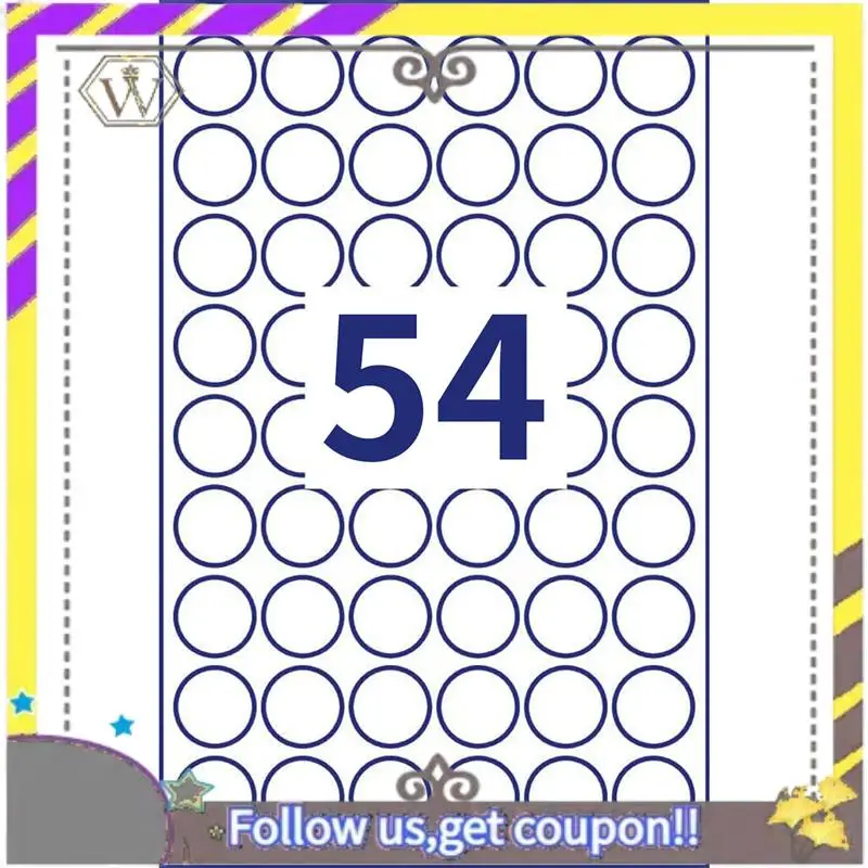 

New Round Labels ( Adhesive Dots, Diameter 30 Mm, Round Stickers For Printing, Removable Without Residue)White,50 Sheels White