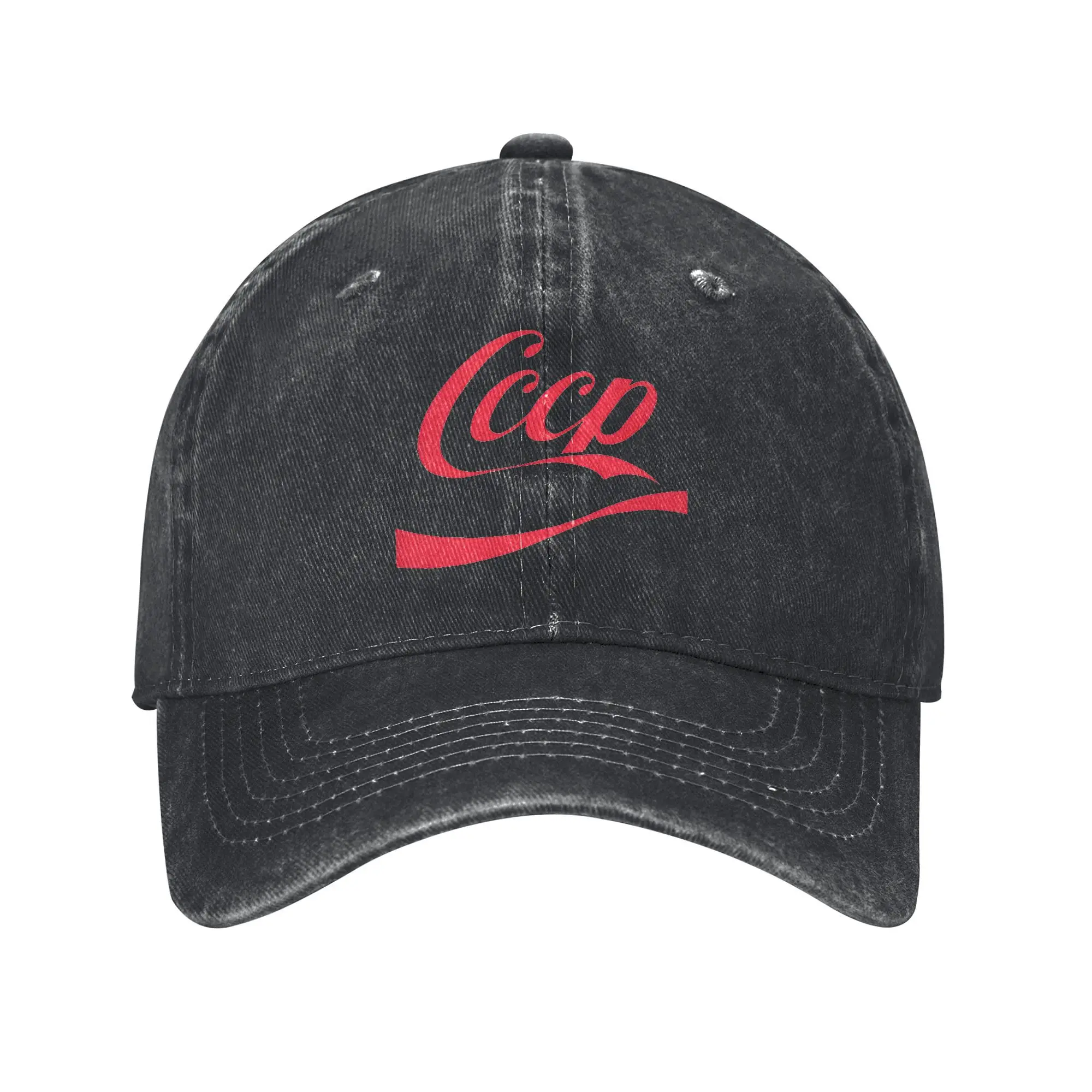 Vintage CCCP Alla Linea Baseball Caps Unisex Style Distressed Denim Washed Snapback Hat  Outdoor Summer Adjustable Fit Hats Cap