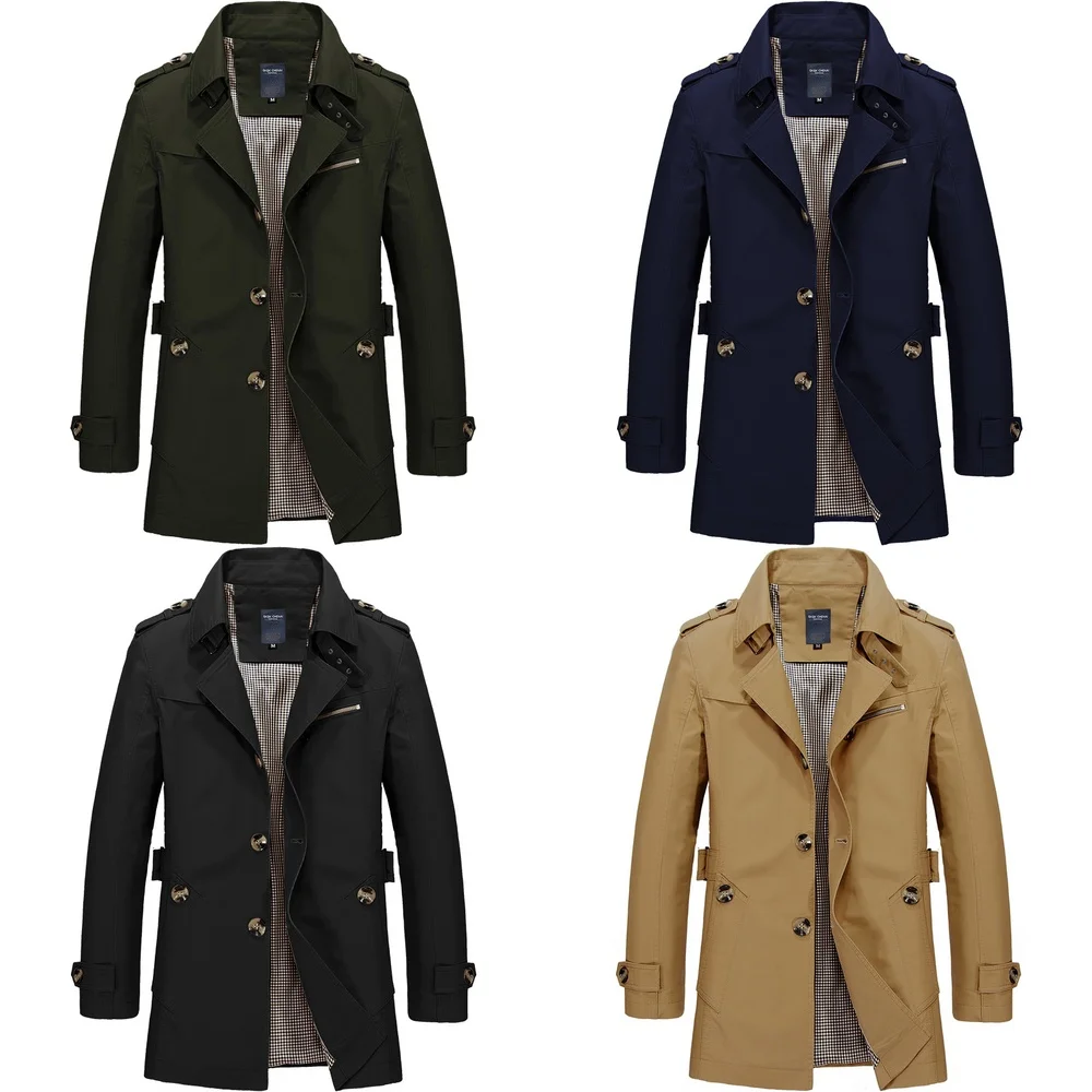 

Men's Cotton Windbreaker Jacket Casual Outerwear for Spring Autumn