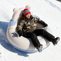 1PC Inflatable Snow Tube with Backrest & Handles, Thickened Heavy Duty Sled for Adults Kids, Outdoor Sledding Sports Toys