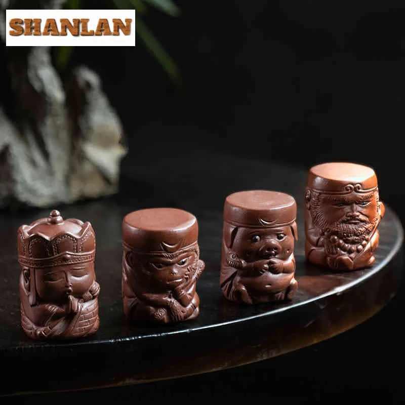 Yixing Zisha Journey To The West Sun Wukong Monkey Tang Monk Pig Tea Pet Zen Tea Games Tea Figurine Play Toys Tea Statue Craft