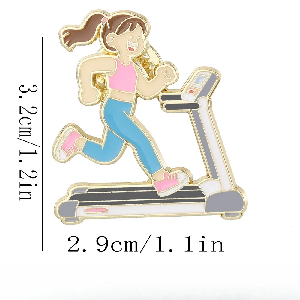 Fitness Alloy Brooch Self-discipline Running Yoga Backpack Pins Decoration Personalized Clothing Bags Pin Gifts