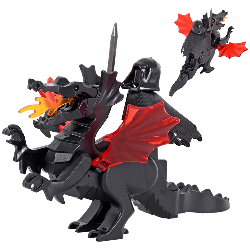 MOC Creative Medieval Dragon Knights action Figures Model Building Blocks Bricks Collection Brinquedos Toys For Children gifts