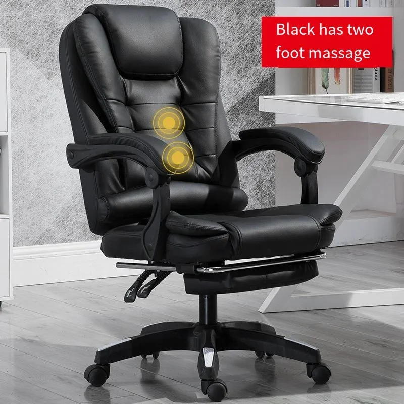 Modern Style Mesh Office Chair with Genuine Leather Lift Function for General Managers