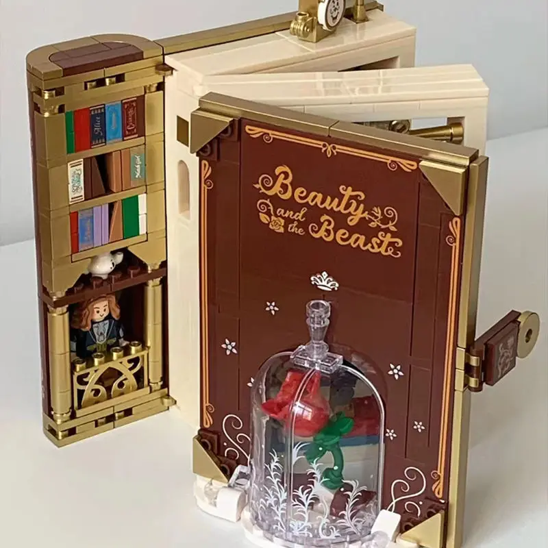 Fairy Tale Series Building Block Book Alice Cinderella Little Match Girl Assembling Toy Model Ornaments Festival Gift