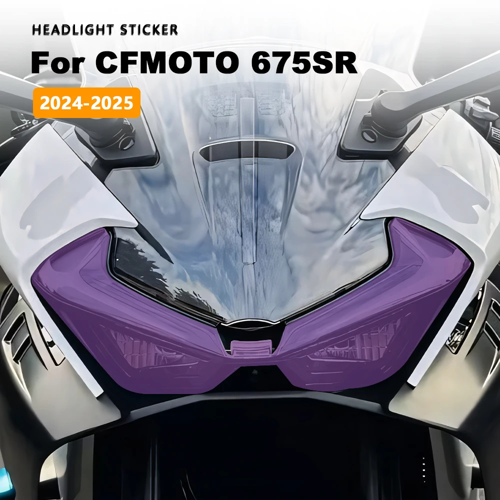Motorcycle Headlight Stickers Clear Headlamp Waterproof Decals For CFMOTO 675SR 675 SR 675SR-R 2024-2025 Motorbike Accessories