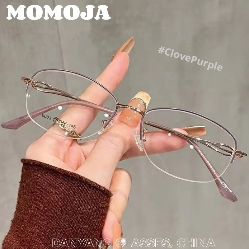 

MOMOJA 2026 Women's Alloy Eyeglasses Frame Ultra Light Small Size Elegant Exquisite Fashion Temperament Literary Eyeglasses 9003