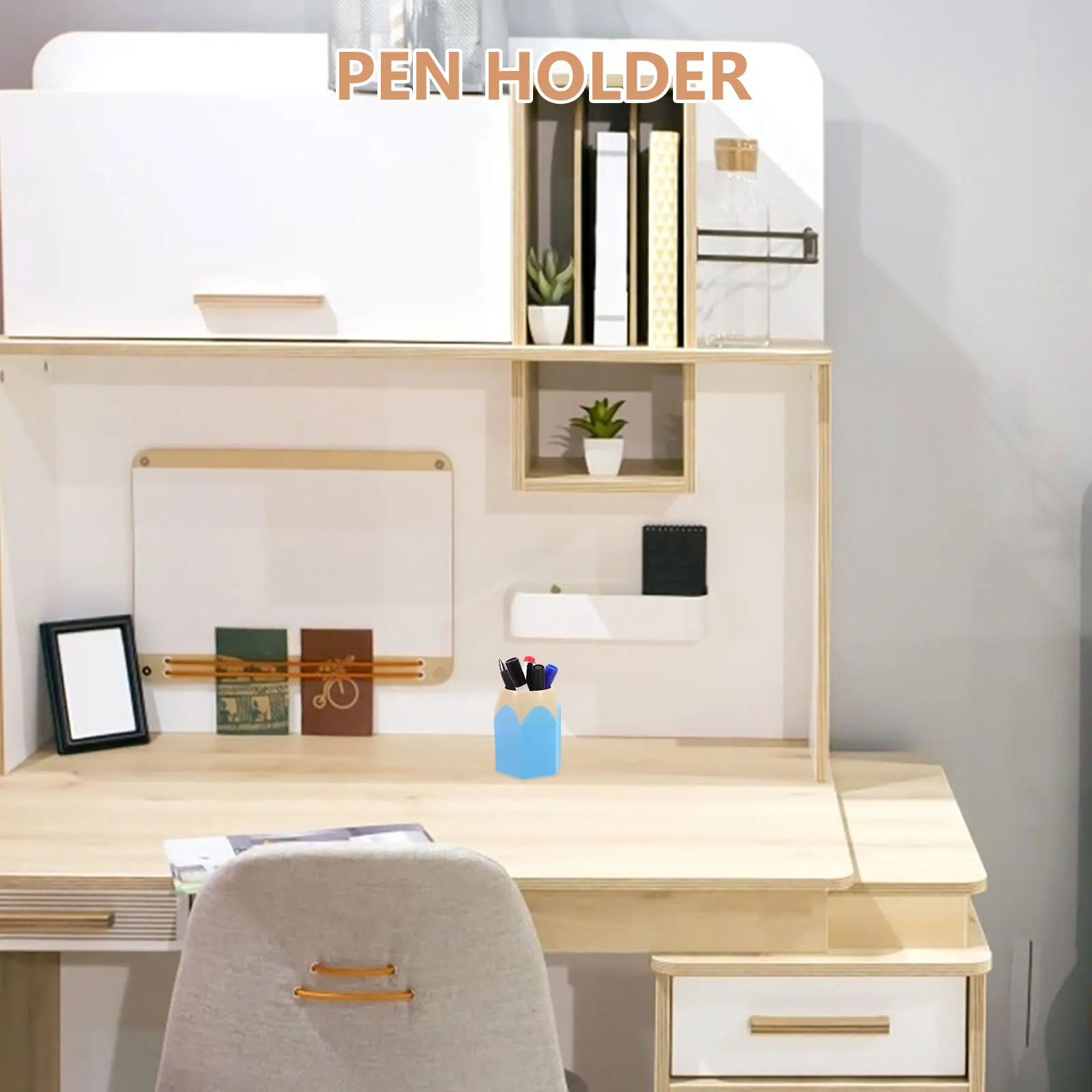 

4Pcs Pencil Shaped Pen Holder Cute Desktop Organizer for Office School Desk Storage Container Pencil Pot for Classroom