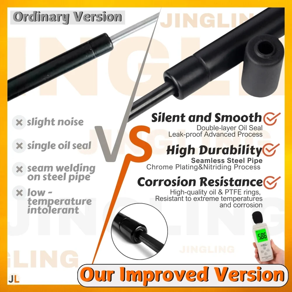 Qty(2) Hood Struts for Fiat 500X 2014-2024 Front Bonnet Modify Carbon Fiber Gas Springs Shock Absorber Lift Supports Dampers