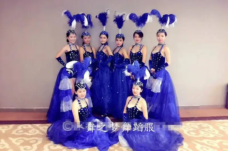 

Skirt New Opening Show Big Samba Dance Performance Costume Ostrich Fur Costume Various Color