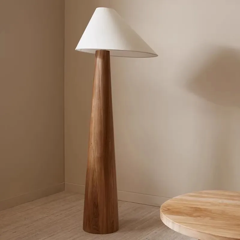 

Conical Oak Floor Lamp Wabi Sabi Retro Floor Lamp Living Room Bedroom Study Solid Wood Desk Lamp Bedside Lamp Home Decoration