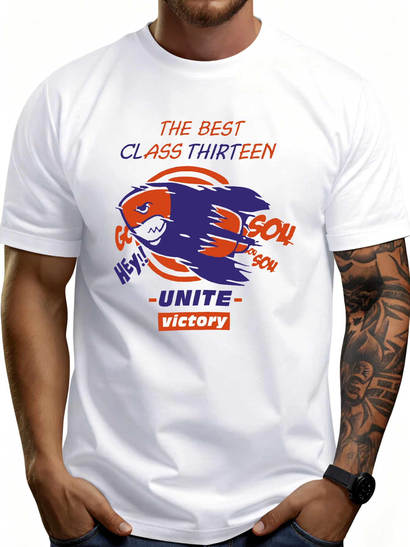 Men's Graphic T-Shirt - Breathable, Soft, Lightweight - Best Thirteenth Class Go Go Son Unity Victory - Retro Fun Graphic Casual Short Sleeve Summer Top, Gift for Him