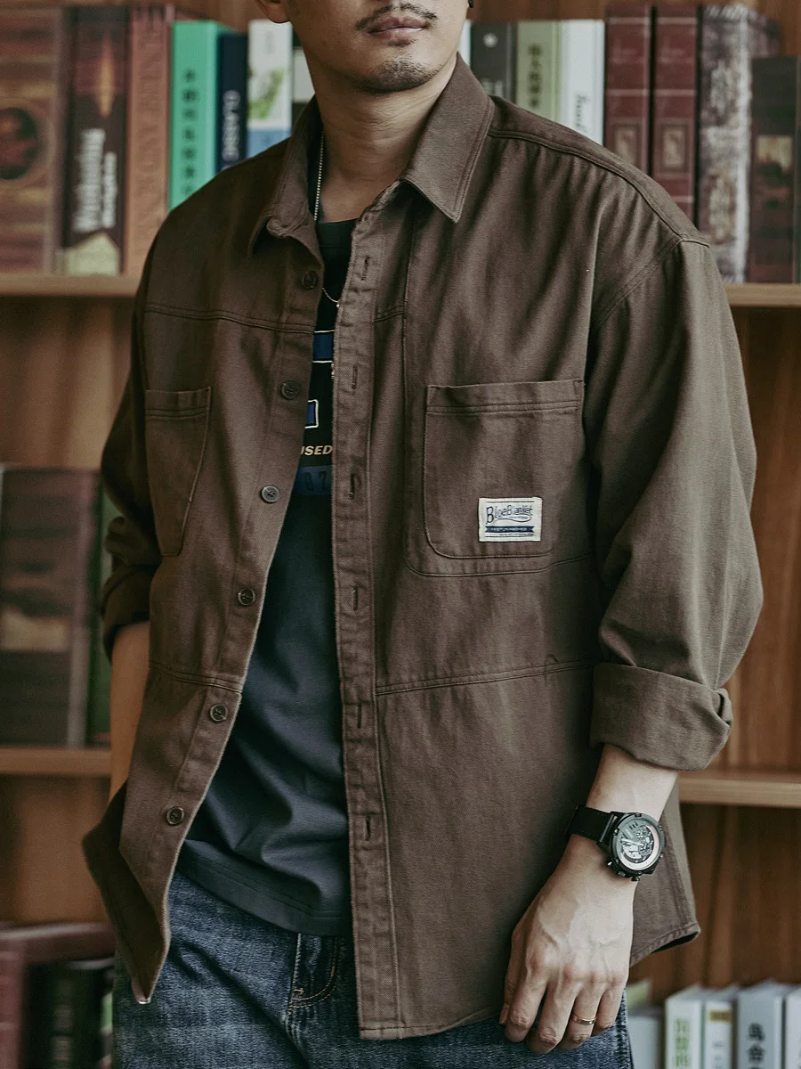 

Мужская повседневная свободная куртка-жакет American Sle Workwear, осенняя новинка, дышащий хлопок, молодежный стиль