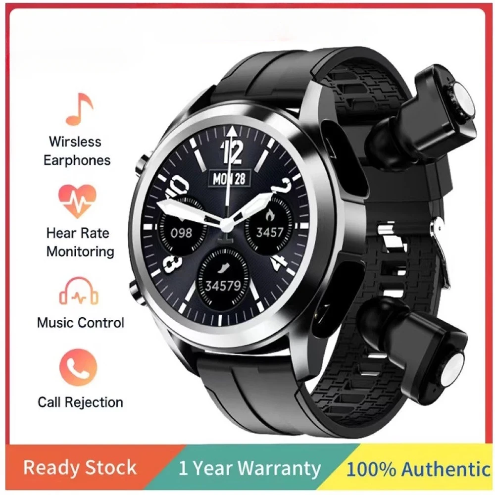 

2025 New Smart Watch TWS 2-in-1 Wireless Bluetooth Dual Headphone Connection Mobile Fitness Sports Smart Watch