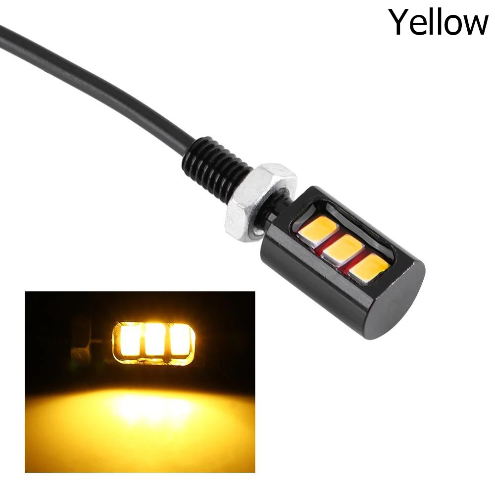 2Pcs Universal Auto Screw Bolt Car Motorcycle Light License Number Plate Lamp 3 LED