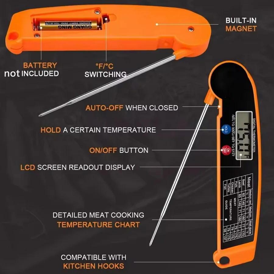 Hot Sale Digital Kitchen Food Thermometer For Meat Water Milk Cooking Food Probe BBQ Electronic Oven Thermometer Kitchen Tools