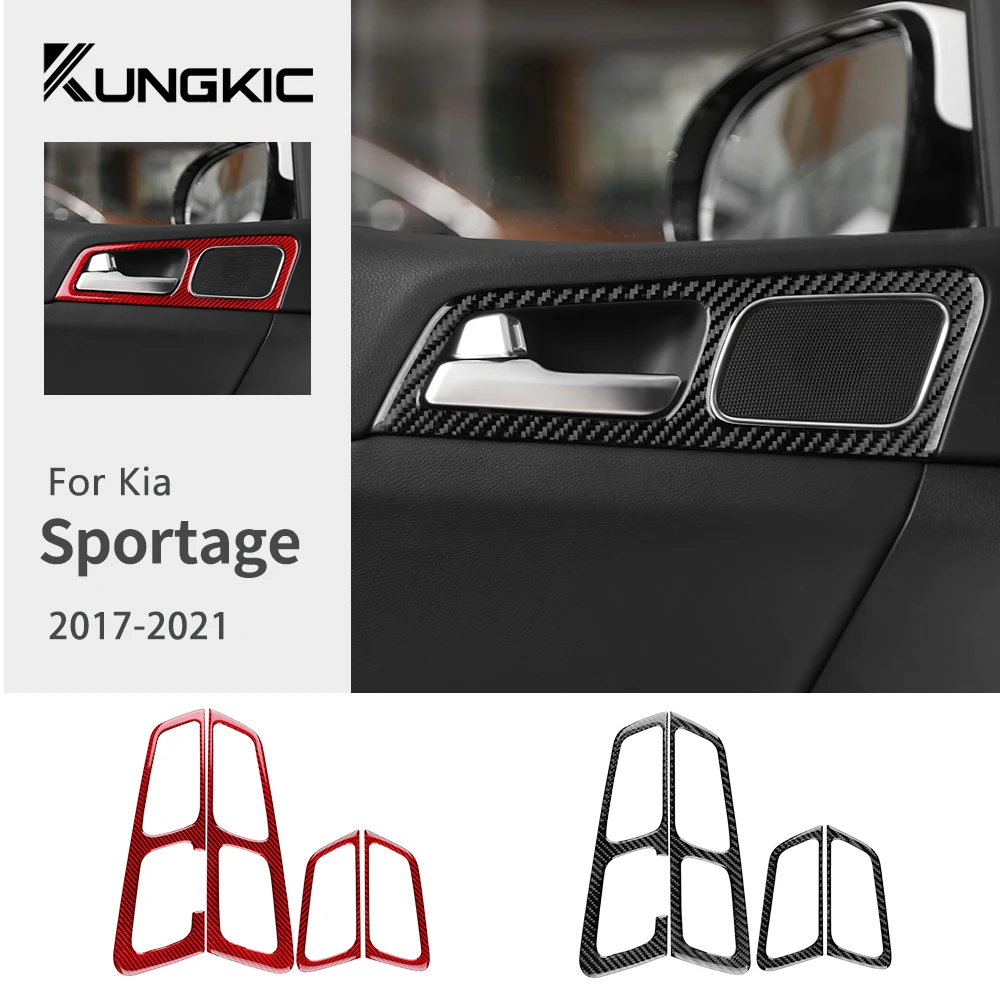 

Настоящая мягкая наклейка из углеродного волокна для Kia Sportage 2017 2018 2019 2020 2021, LHD RHD, передняя и задняя дверная ручка автомобиля, накладка на панель