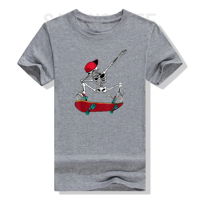 Cool Skateboarding Art for Men Women Skateboard Skateboarder T-Shirt Funny Skull Print Graphic Tee Y2k Tops Short Sleeve Blouses