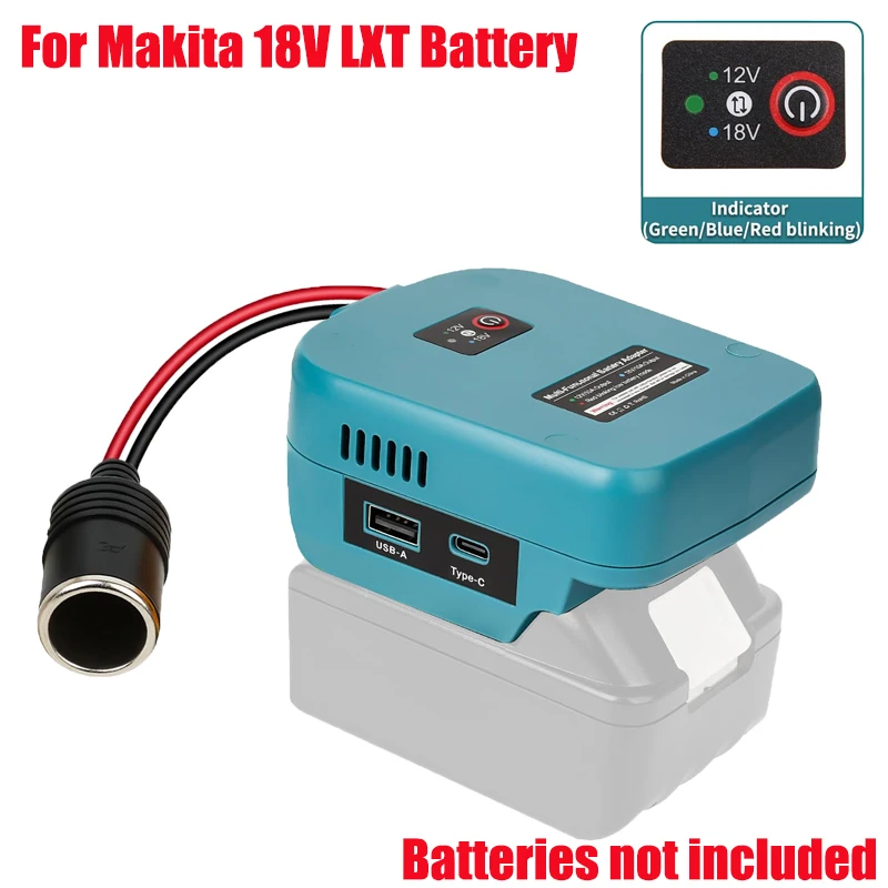 

Compatible with For Makita 18V Lithium Batteries Step-down Converter Power Adapter with Cigarette Lighter Plug for DIY Projects