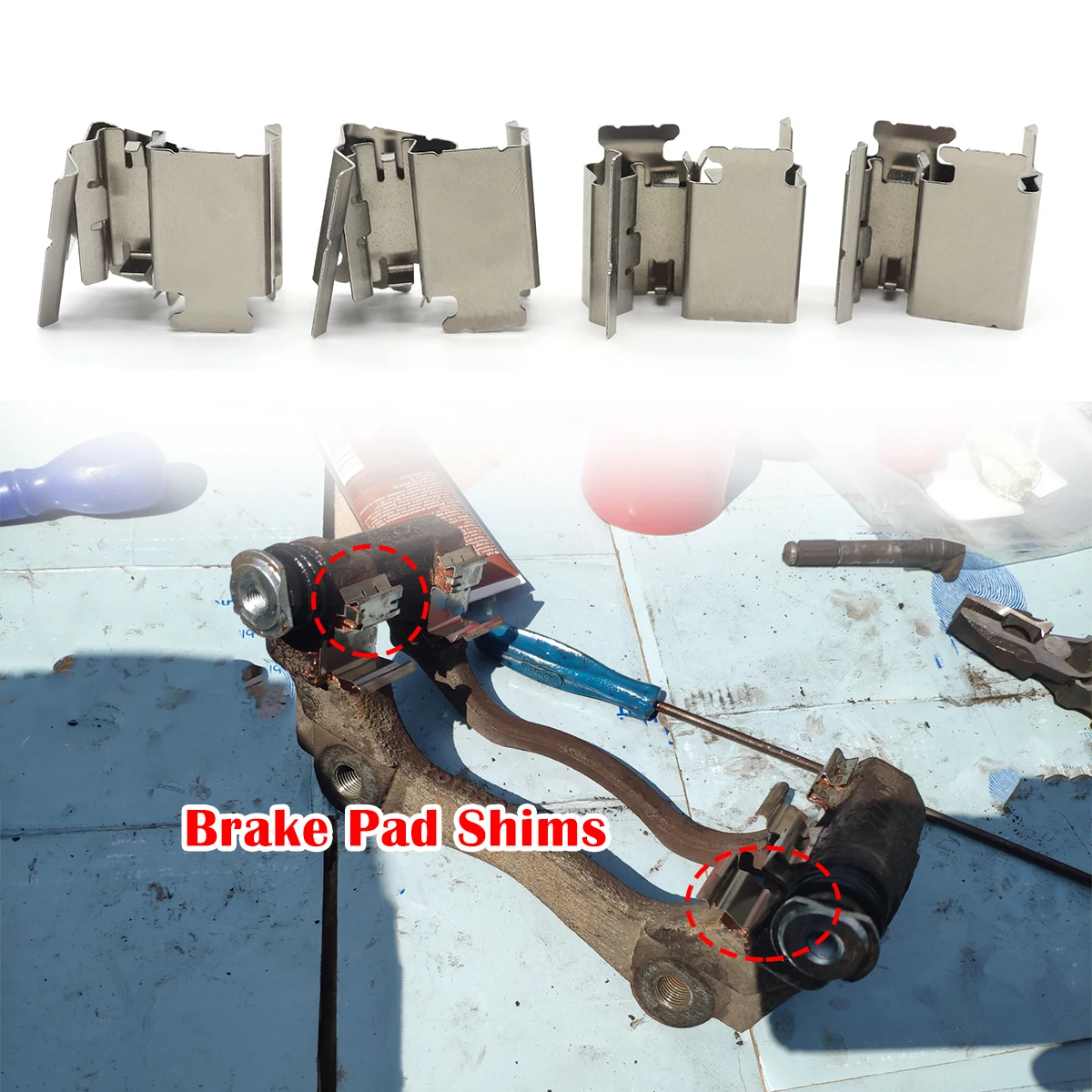 8Pc For Honda CR-V ACCORD GEELY EMGRAND Ford TRANSIT Car Brake Pad Fitting Shoe Hardware Shims Anti-loose Repair Kit Accessories