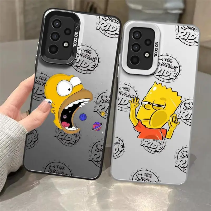 phone cases for Samsung Galaxy A34 A23 A15 4G A35 A52 A54 5G A32 A13 A55 A33 funda Back Shell Cover Funny Cartoon Simpson Family