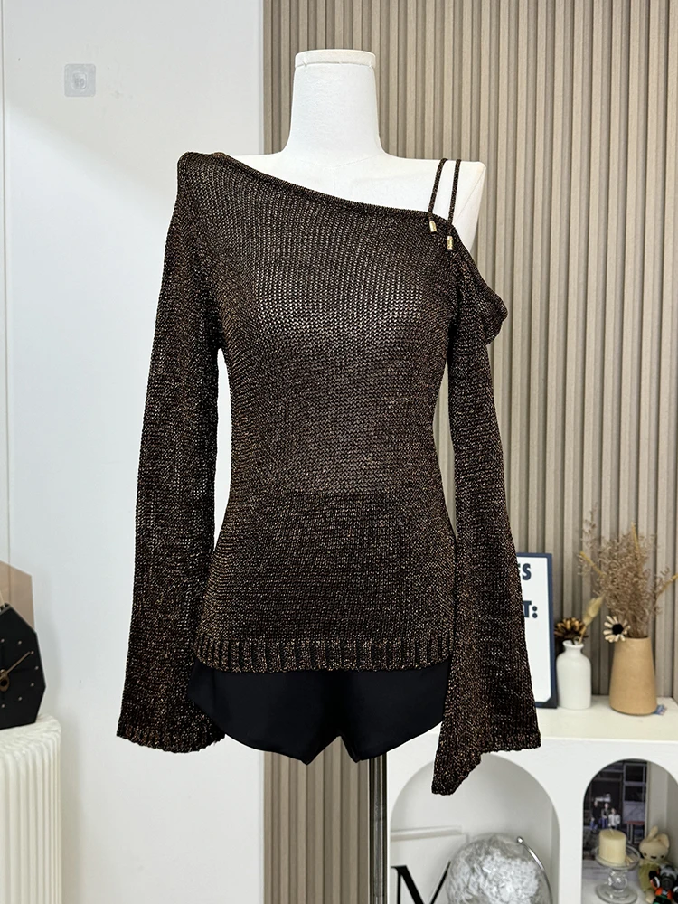 Autumn Winter Woman Korean Fashion Sweater Jumper Gyaru Coquette Knitwear Long Sleeve 2000s Aesthetic Y2k Old Money Tide Design