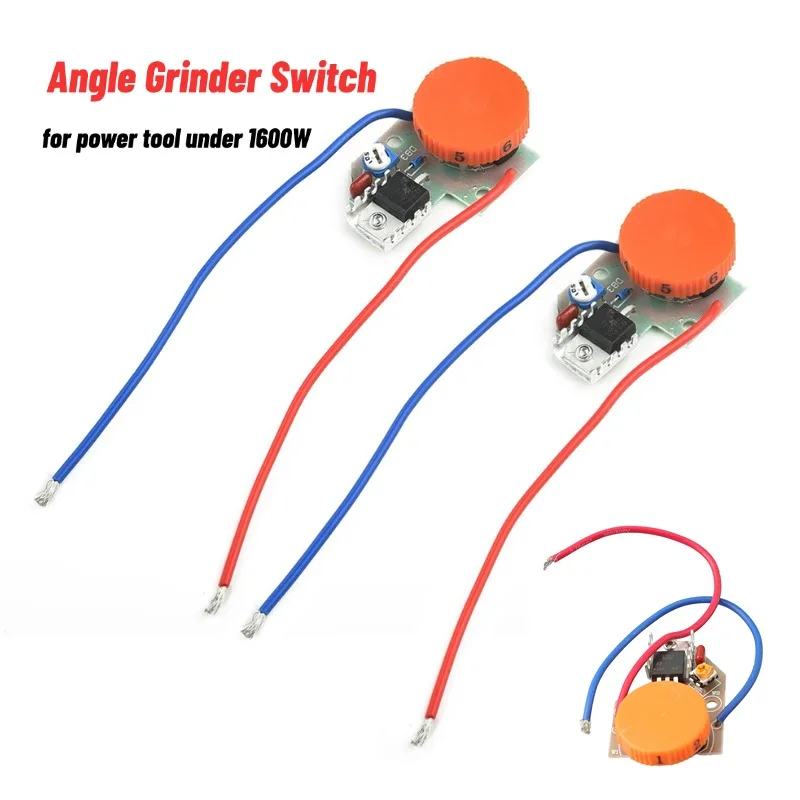 

2PCS 250V 12A Controller Switch Angle Grinder Polishing Machine Speed Controller Knob Switches 1600W Power Tools Accessories