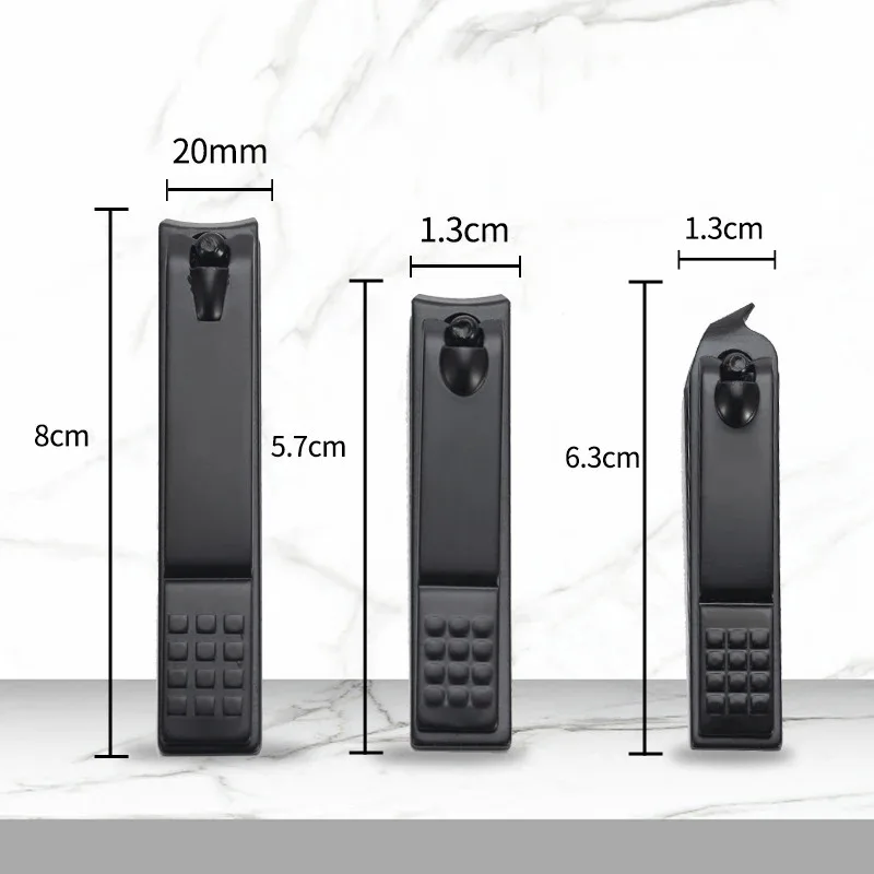 1/2/3 pçs preto cortador de unhas de aço inoxidável cortador de unhas grosso tesoura alicate unha profissional manicure trimmer