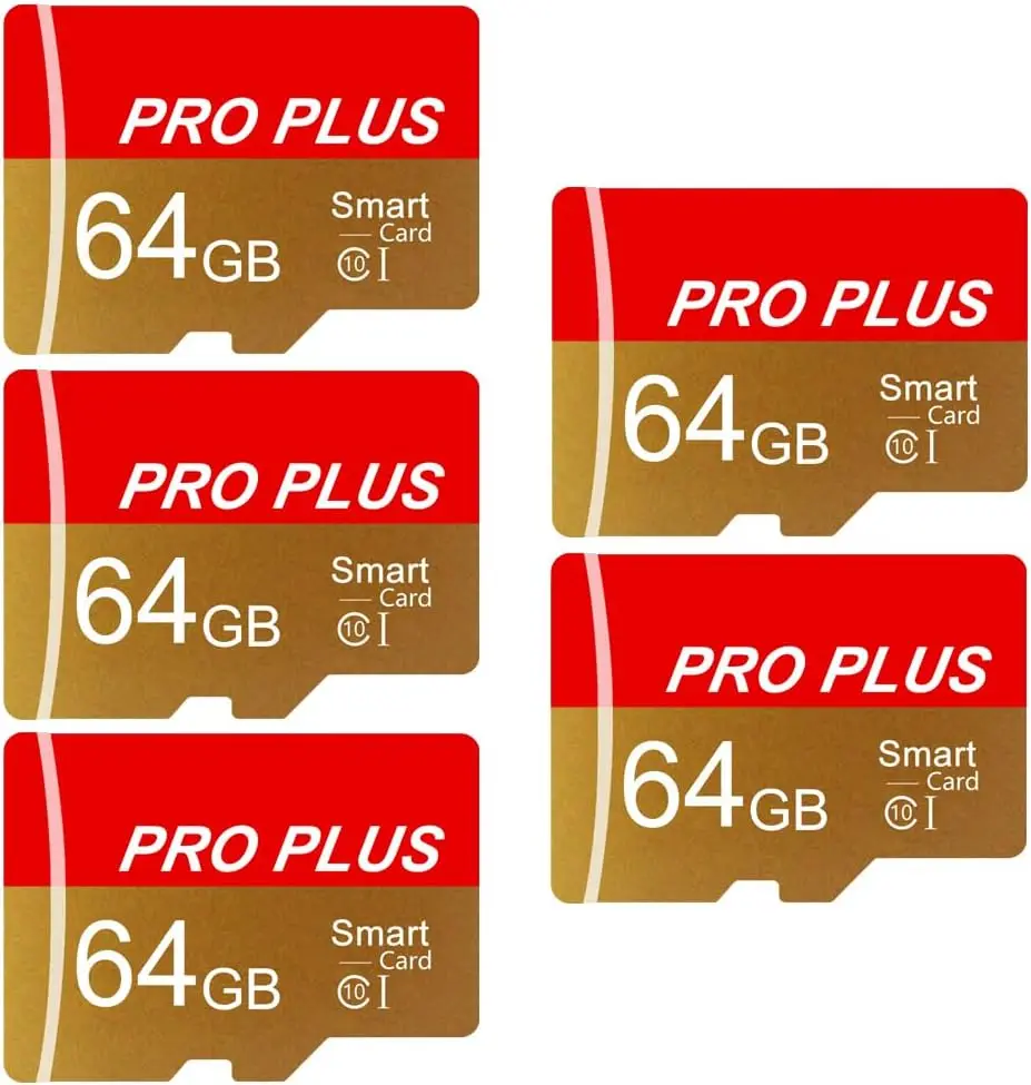 

5-Pack 64GB High-Speed TF Memory Cards with Adapter for Phones, Cameras, Tablets & More